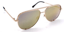 Quay High Key Mini 126 Polarized Gold Aviator Sunglasses With Soft Case Unisex