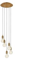 Braun Glamour Vintage HäNgelampe Pendelleuchte 5X60W/E27 IP20 32X166 [Cm]