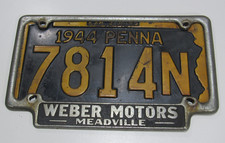 Vtg Weber Ford-lm Meadville Pennsylvania Ca Metal License Plate Frame Tag Dealer Vtg Weber Ford-lm Meadville Pennsylvania Ca Metal License Plate Frame Tag Dealer