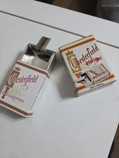 Vintage Chesterfield Cigarettes Metal Slide Pocket Ashtray W/ Orig. Box, FREE SA