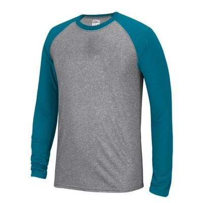 Adidas Men's Grey Teal Green Climalite Ultimate Performance Long Sleeve T-Shirt