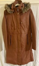 Cappotto donna Jean Sherling collo pelle staccabile con cappuccio taglia S