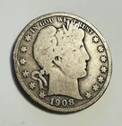 1908-D United States Barber ½ Dollar 90% Silver  # BSHD 1908-D