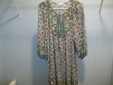 Bluetime Womens Greem Orange Boho Dress size L