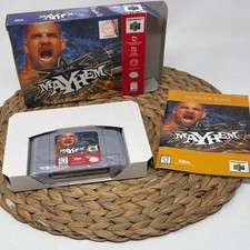 Nintendo 64 WCW Mayhem Game with Box Game and Manual