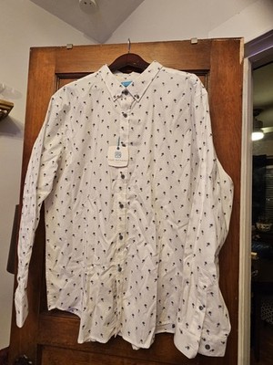 Tori Richard Long Sleeve Preppy Palms White Aloha Mens Sz 2XL 1991-MI49 NWT $135