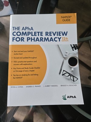 APhA Complete Review for Pharmacy by Peter A. Chyka (2017, Trade Paperback)