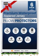 Utopia Bedding 6 Pack Waterproof Pillow Protectors with Zipper Standard Size