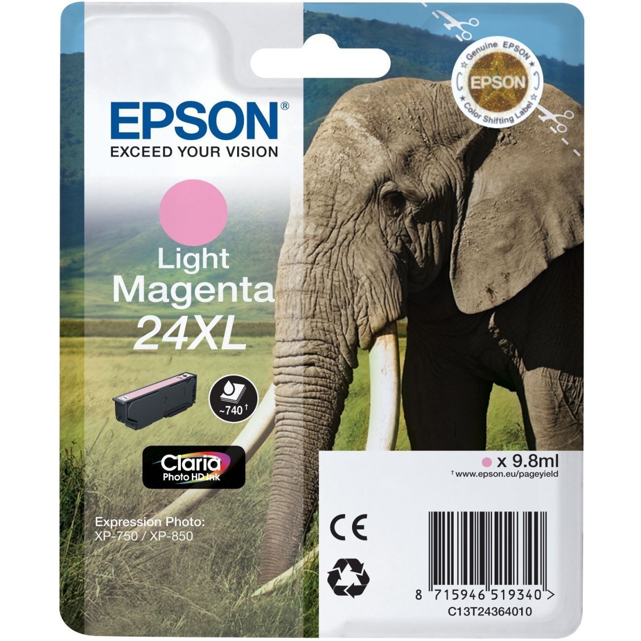 Epson Elephant cartouche XL Claria Photo HD pour album photo