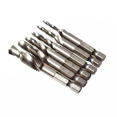 6Pcs Reusable Countersink Drill Tap Bits with Solid Rustproof Material Black