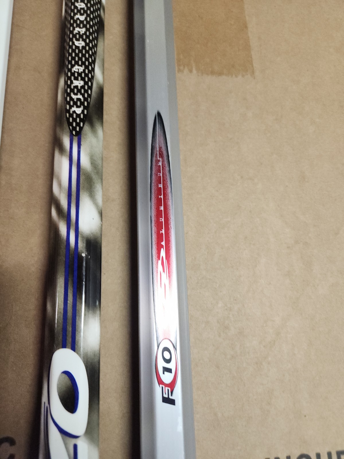 Vintage Brine Lacrosse Shafts, 1-6000, 1-Oz2, 1- F10, And 1-TA2 Lacrosse Shafts.