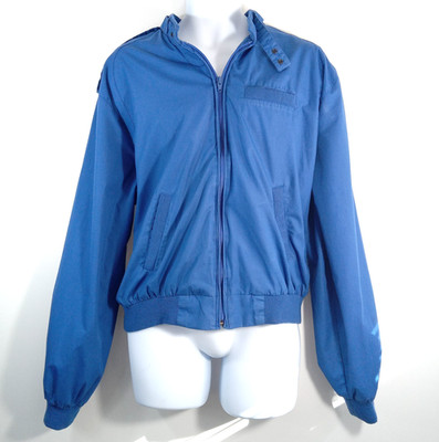 Vintage Knights Bridge Mens XL Bomber Jacket Lightweight Blue Zip Windbreaker