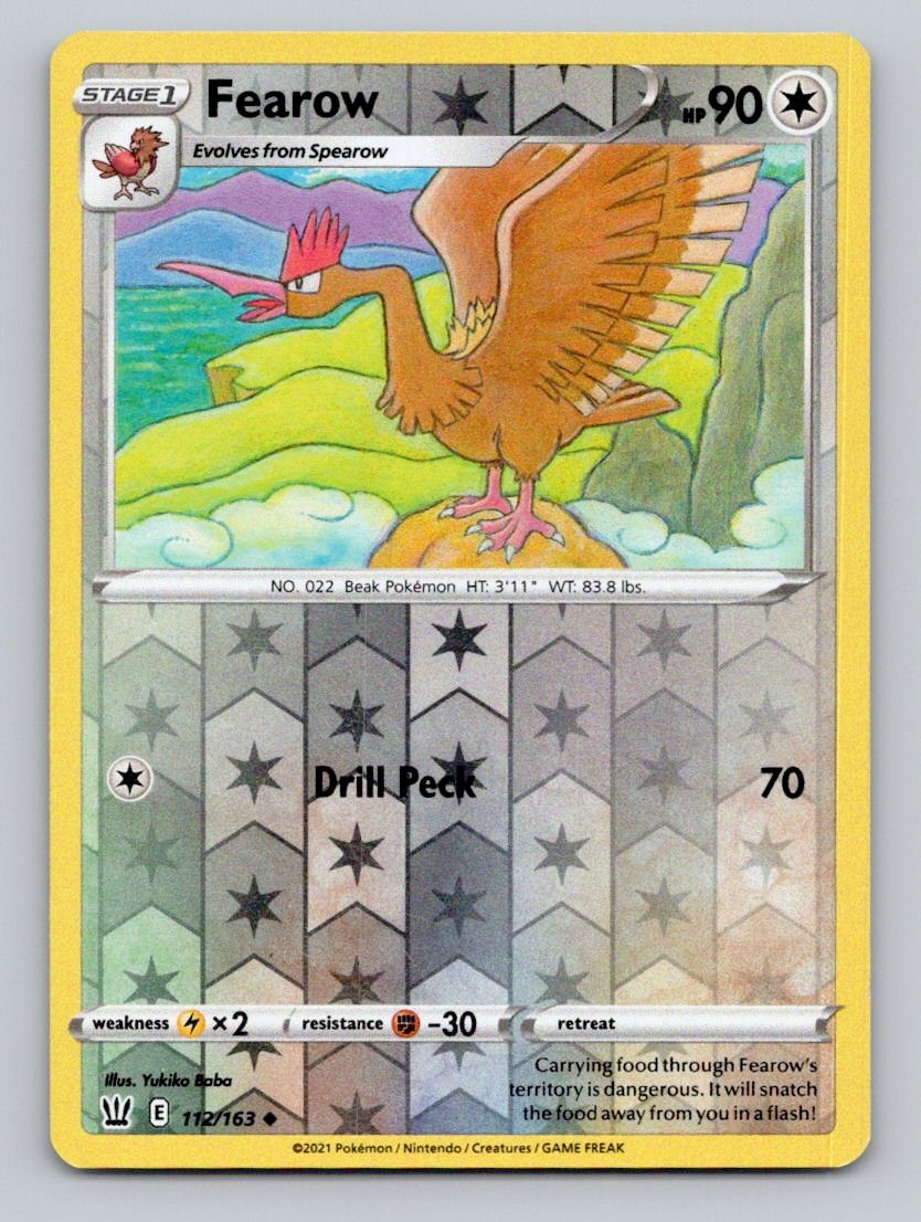 Fearow 112/163 Uncommon Battle Styles Pokemon Reverse Holo Near Mint