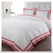 New Concierge Collection 3 Pc 100 Cotton Hotel Duvet Set Full / Queen, Rose