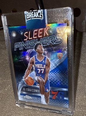2025-26 Topps Chrome - Sleek Finishers VJ Edgecombe #SF-23 Blue Refractor /150 