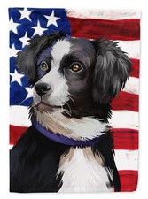 Caroline's Treasures Pastor Australiano Bandera Americana Jardín Bandera CK6412GF