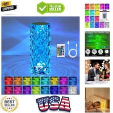 Crystal Lamp Touch, RGB 16 Colors Changing Night Light with Remote, Crystal T...