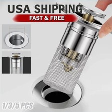 1/3/5 Drain Filter Up Stainless Steel Push Type Bounce Core Universal Sink Basin