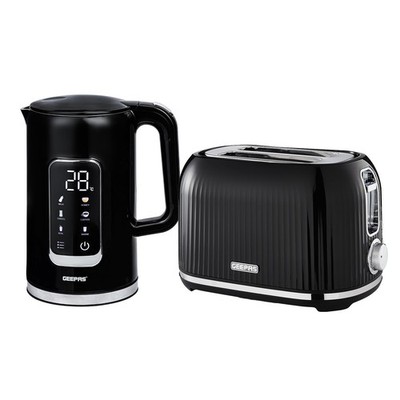 GEEPAS 1,7 L Digitaler Wasserkocher & 2 Scheiben Brot Toaster Combo Set