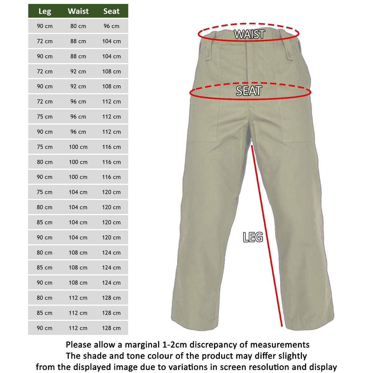 Original British Army Lightweight Trouser General Service