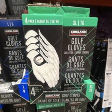 Kirkland Signature Men's XL Golf Gloves White Cabretta Leather Left 4 Pack