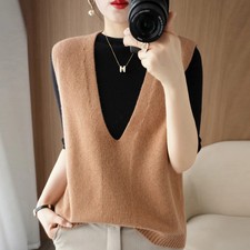 Spring And Summer Cashmere Knitted Vest Women's V-Neck Sleeveless Pullover Fashi