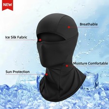 Ice Silk Balaclava Face Mask UV Protection Ski Snowboard Hood Black Shiesty