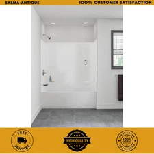 60 x 57" Five Piece Glue Up Bath Tub Surround System High Gloss White Self Drain