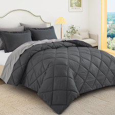 Queen Size Comforter Set, Reversible 3 Pieces Lightweight Soft Bedding Set