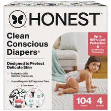The Honest Company Daytime Diapers, Space Travel Big Trucks, Size 4, 104ct