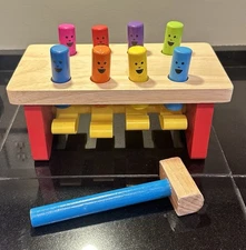 Melissa & Doug Deluxe Pounding Bench Wooden Toy With Mallet