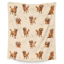 Golden Retriever Blanket - 50x60 Inches Size for Teen - Soft Fluffy Throw for...