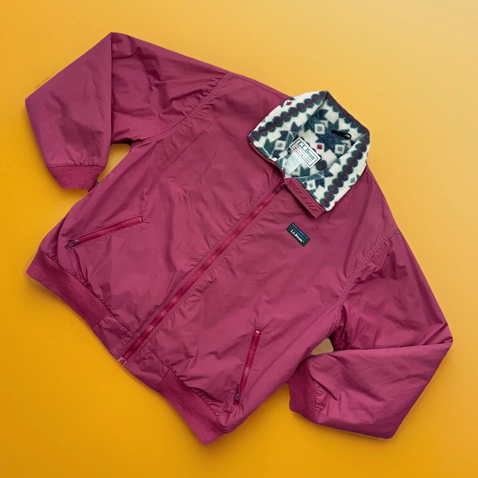 Chaqueta De Colección LL Bean Calentamiento Mediana Rd Borgoña 5951 Hecha en EE. UU. Exterior Foto 2 de 4