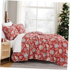 Oversized King Quilt Bedding King / California King 35 - Jacobean Willow Red