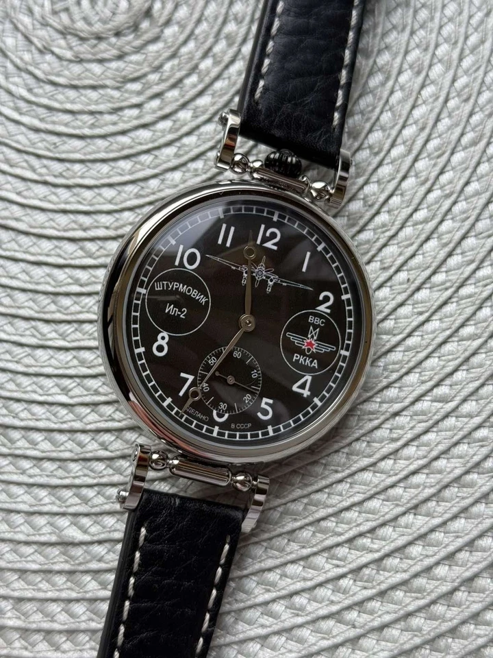 Vintage Watch Mechanical Wrist Molniya Pilot Men's USSR Molnja Aviation Russian - image 3 of 4
