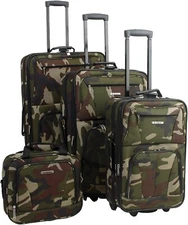Rockland 4 Piece Expandable Luggage Set Softside Camouflage 14" 19" 24" 28"