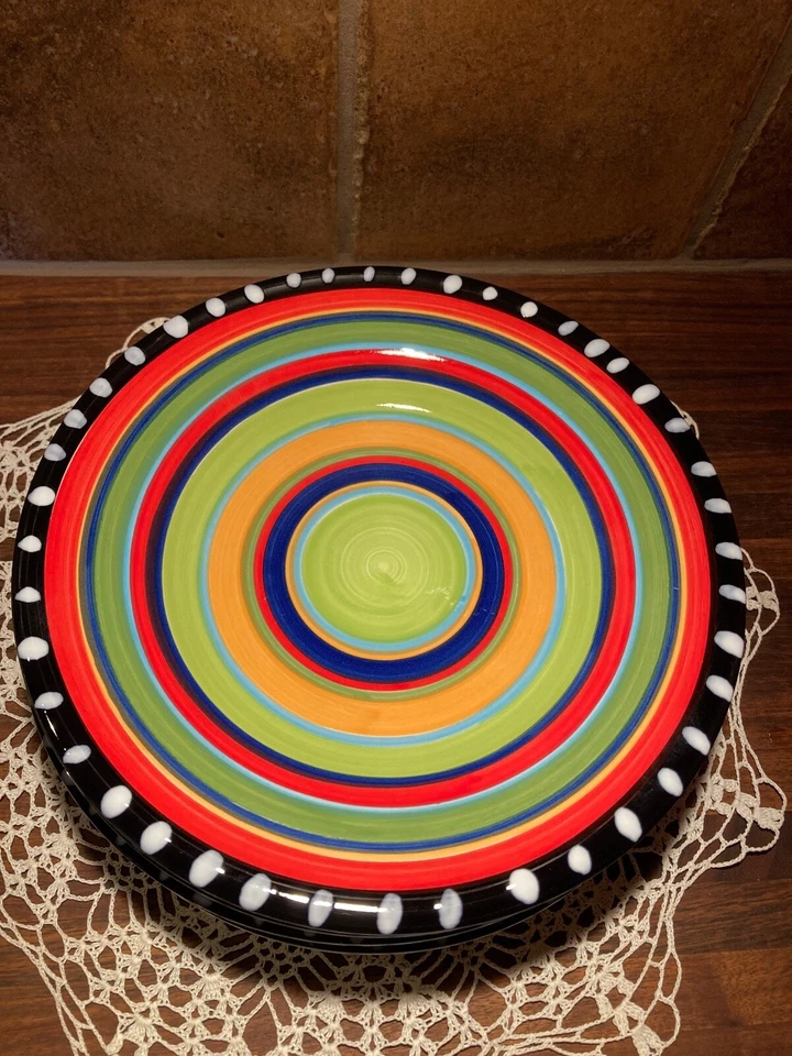 Gibson Elite Pueblo Springs 8" Salad Plates SET -4 Multi-colored Southwest - Image 4 of 4