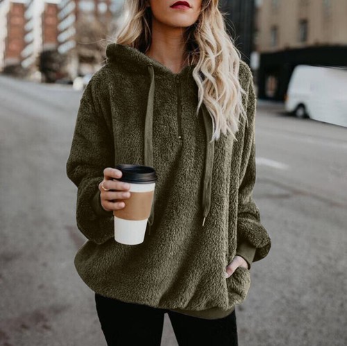 Warm Teddy Bear Fleece Hoodie Jumper 