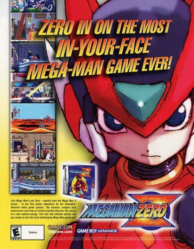 Anuncio original 2002 Mega Man Zero GBA auténtico de videojuego de Nintendo promoción - Imagen 1 de 1