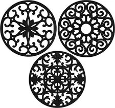 Extra Large Thick 10" Silicone Trivets Hot Dishes Pots 10 x ¼ Inches Set 3 Black