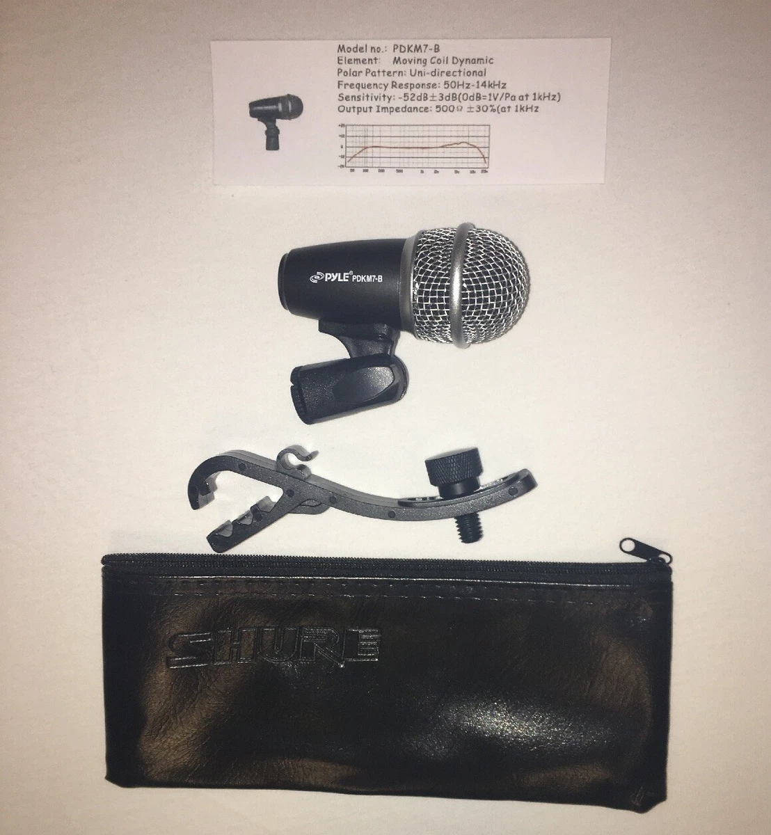 Pyle Snare Drum Mic For Tom Toms Snare PDKM7 B Shure Brand SM57 58
