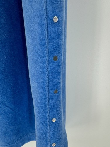 Quacker Factory Womens Blue Velvet Rhinestone Side Pull On Sweatpants Sz 2X - Picture 4 of 7