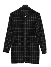 Sanctuary Women's Jacket S Black Checkered Polyester With Spandex Overcoat