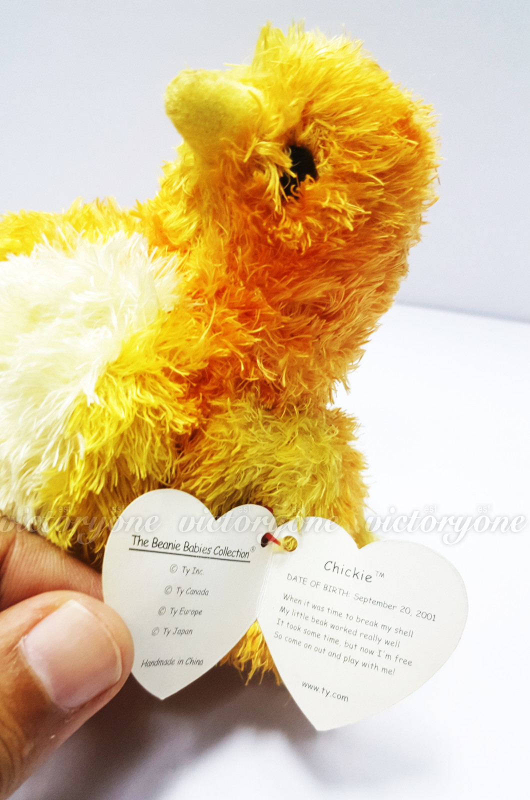 TY Beanie Babies Baby Chick CHICKIE Yellow Retired Rare Collection 2001