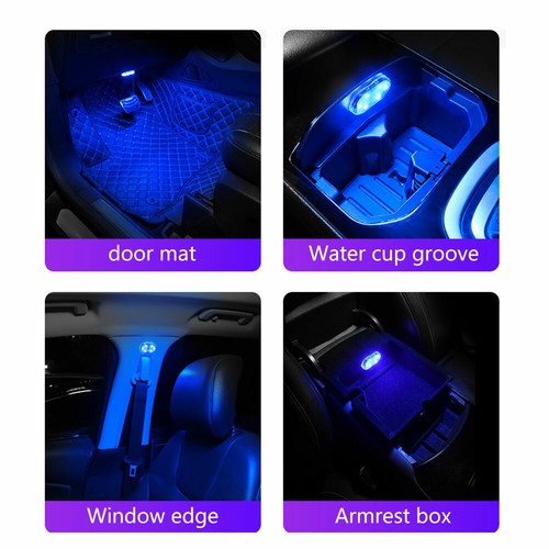 USB Rechargeable LED Car Ambient Light Touch Sensor Compat Lamp - Picture 10 of 15