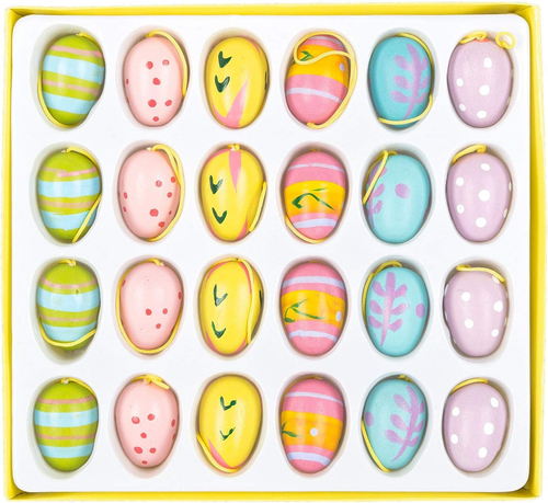Iden Basic Uova Di Pasqua Da Appendere, 24 Pezzi in 6 Disegni, Circa 2 Cm Ciascu - Foto 3 di 12