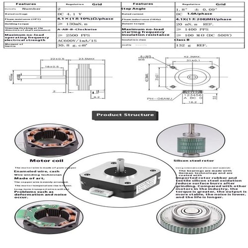 Stepper--Motor 17HS4023 42BGYH 4--Chef für CNC--Lasergravurmaschine 3D--Drucker - Photo 4/11