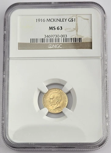 1916 McKinley Memorial Commemorative Gold Dollar $1 NGC MS 63