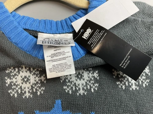 Game of Thrones Ugly Christmas Sweater Silent Night King NWT Size L