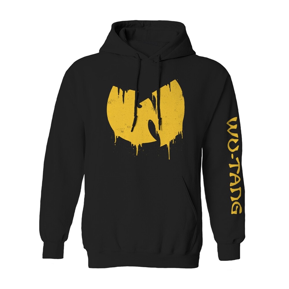 WU-TANG CLAN - SLIDING LOGO BLACK Hooded Sweatshirt Small